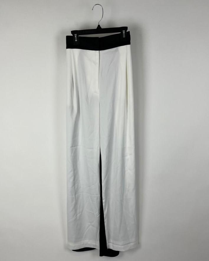 Black and White Wide Leg Pants - Size 4 And 14