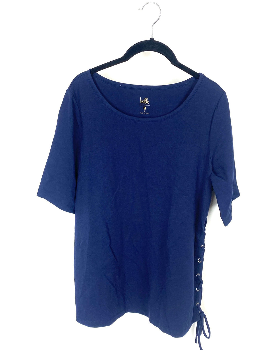 Navy Blue Laced Side T Shirt - Small/Medium