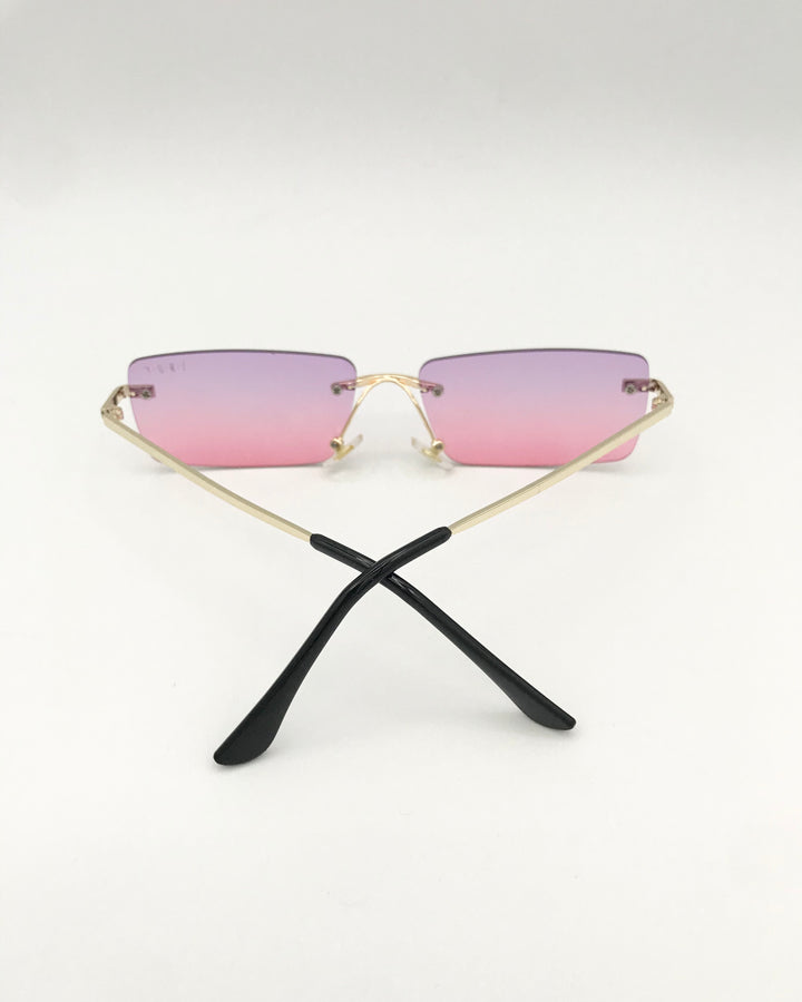 Pink, Purple and Gold Rectangular Sunglasses
