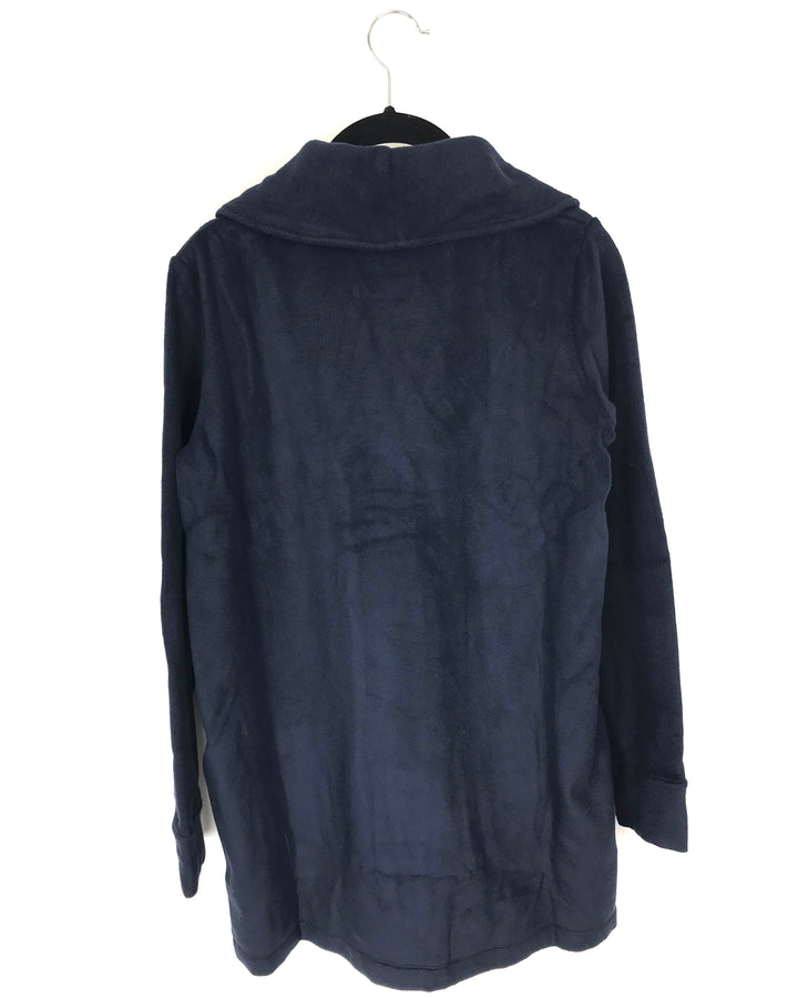 Navy Blue Fleece Button Up Cardigan - Size 2/4