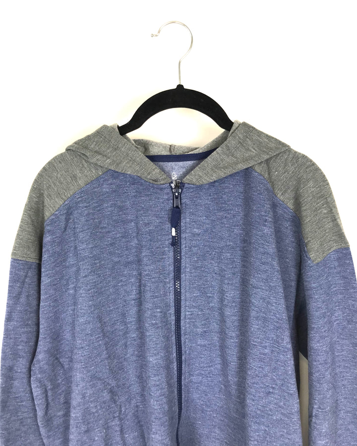 Blue/Grey Zip Up Sweater -  Size 6/8 and 10/12