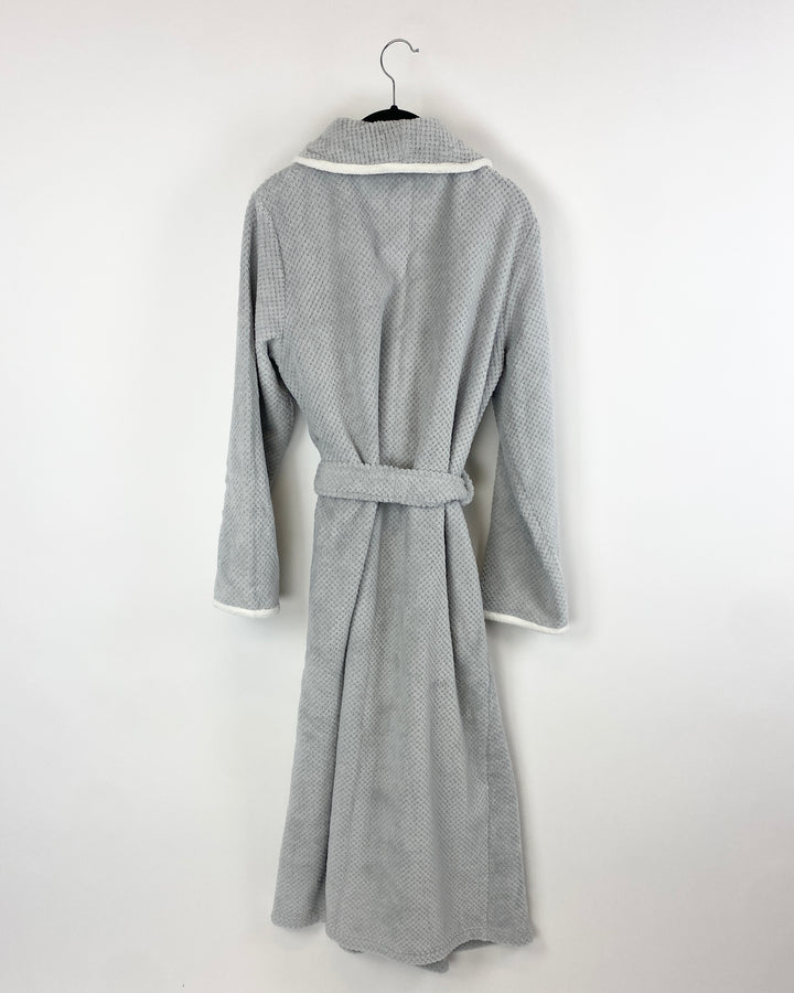 Fuzzy Grey Robe with White Trim - Small, 1X