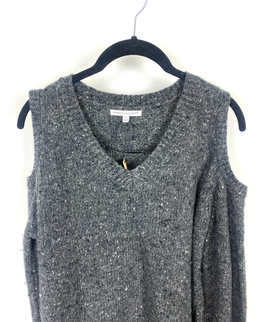 Gray Cold Shoulder Sweater - Small (Size 4)