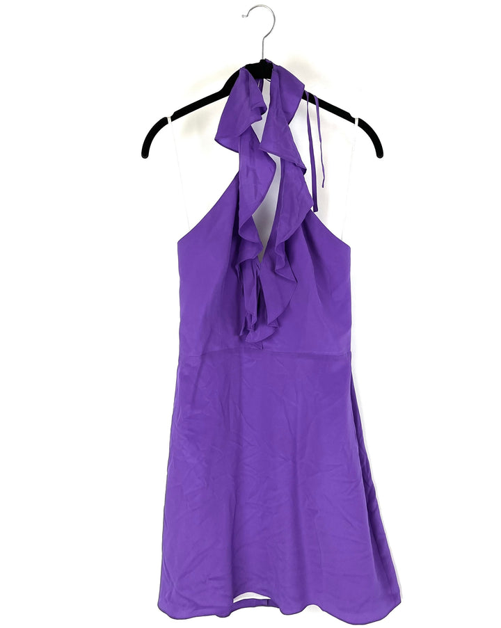 Purple Ruffled Halter Top Dress - Size 4-6