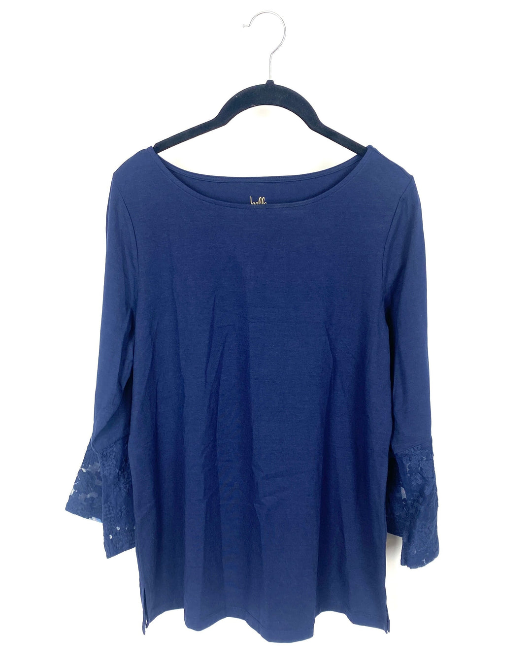 Navy Blue Top With Lace - Small/Medium