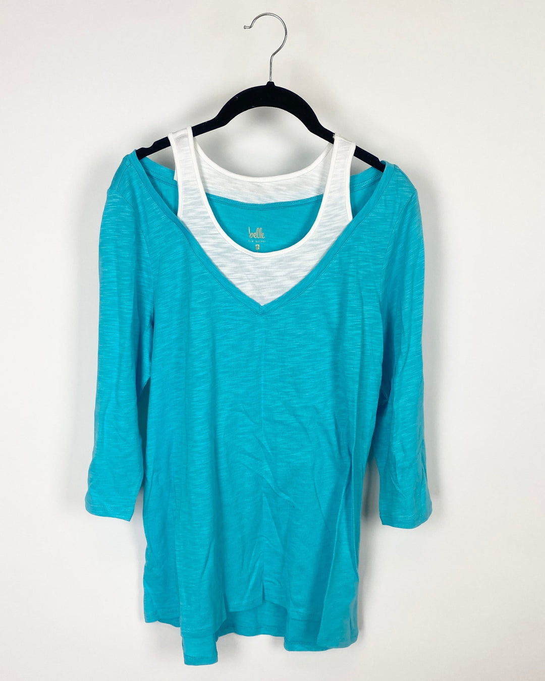 Light Blue Faux Layered Top - Small/Medium