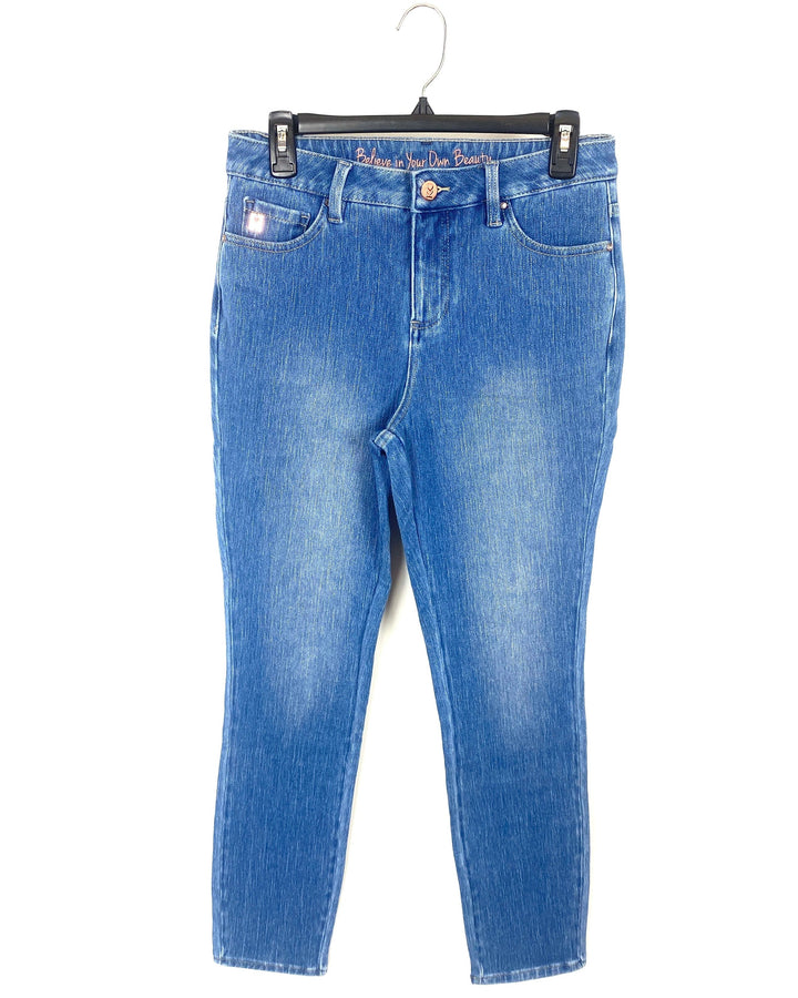Straight Blue Wash Jeans  - Size 6/8P
