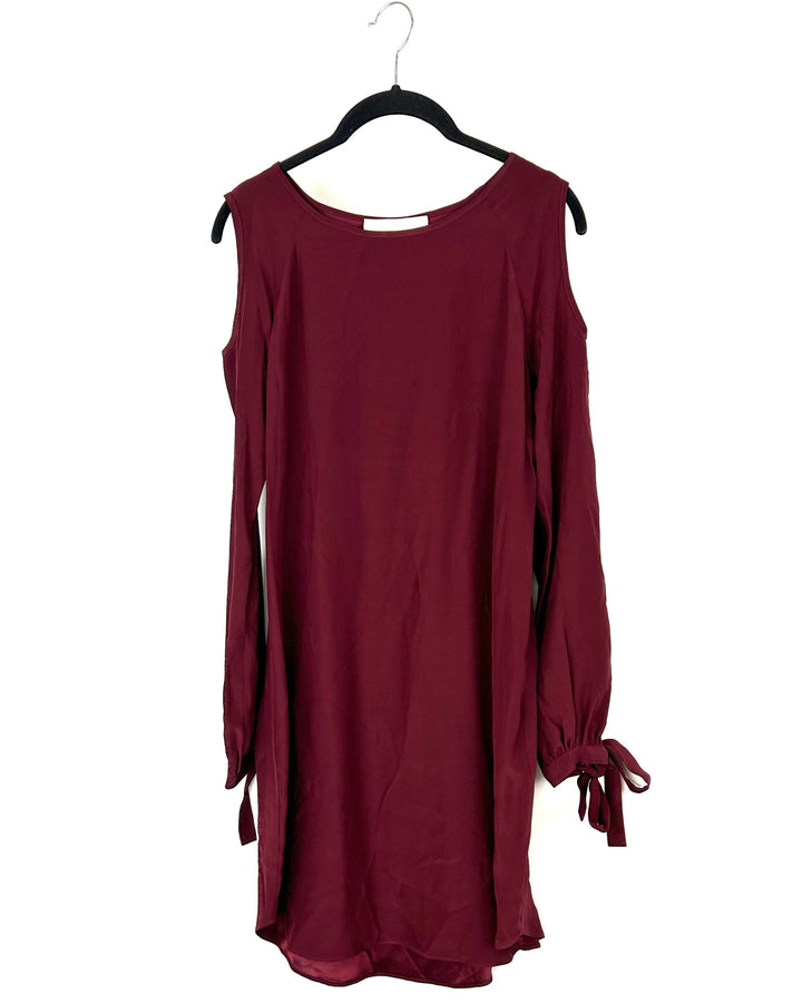 Long Sleeve Burgundy Dress - Size 4-6