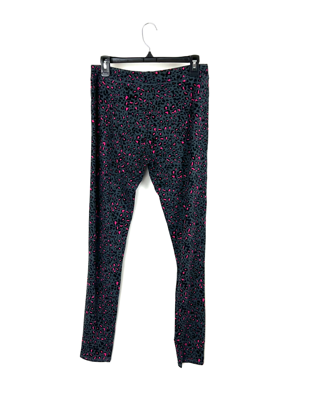 Gray and Pink Cheetah Print Leggings - Medium