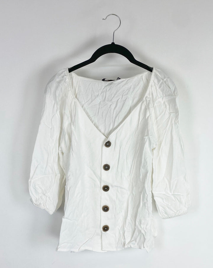 White Button up Top - Extra Small