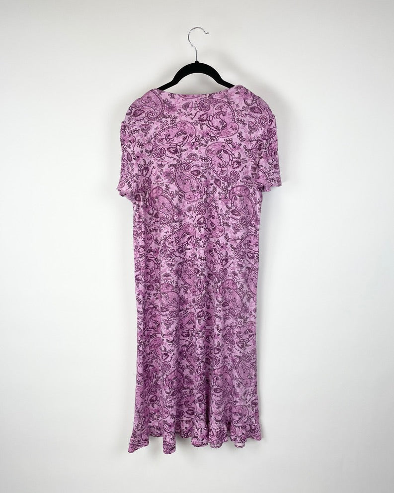 Pink Abstract Printed Nightgown - Medium