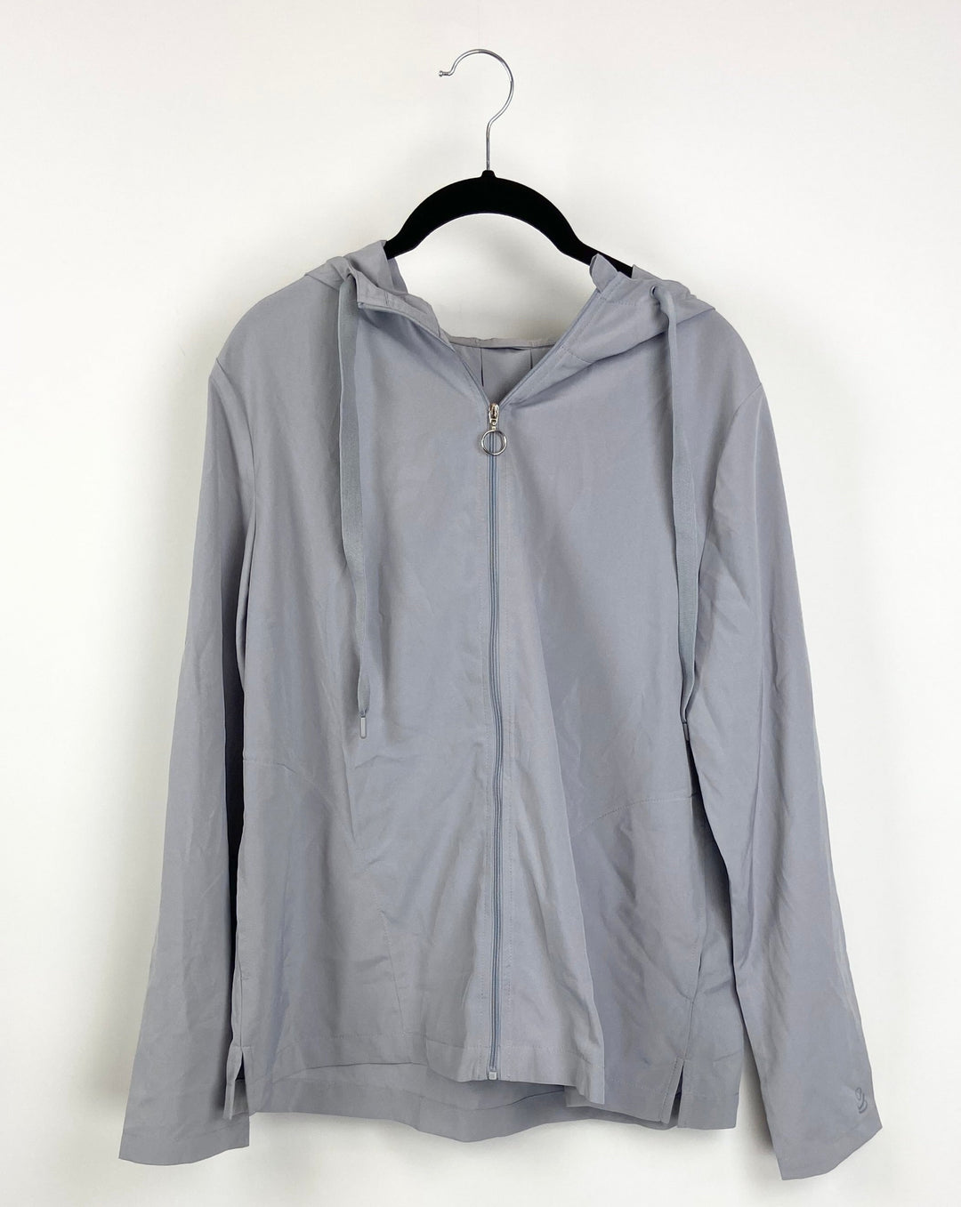 Light Gray Athletic Zip-Up with Hood - Size 6/8