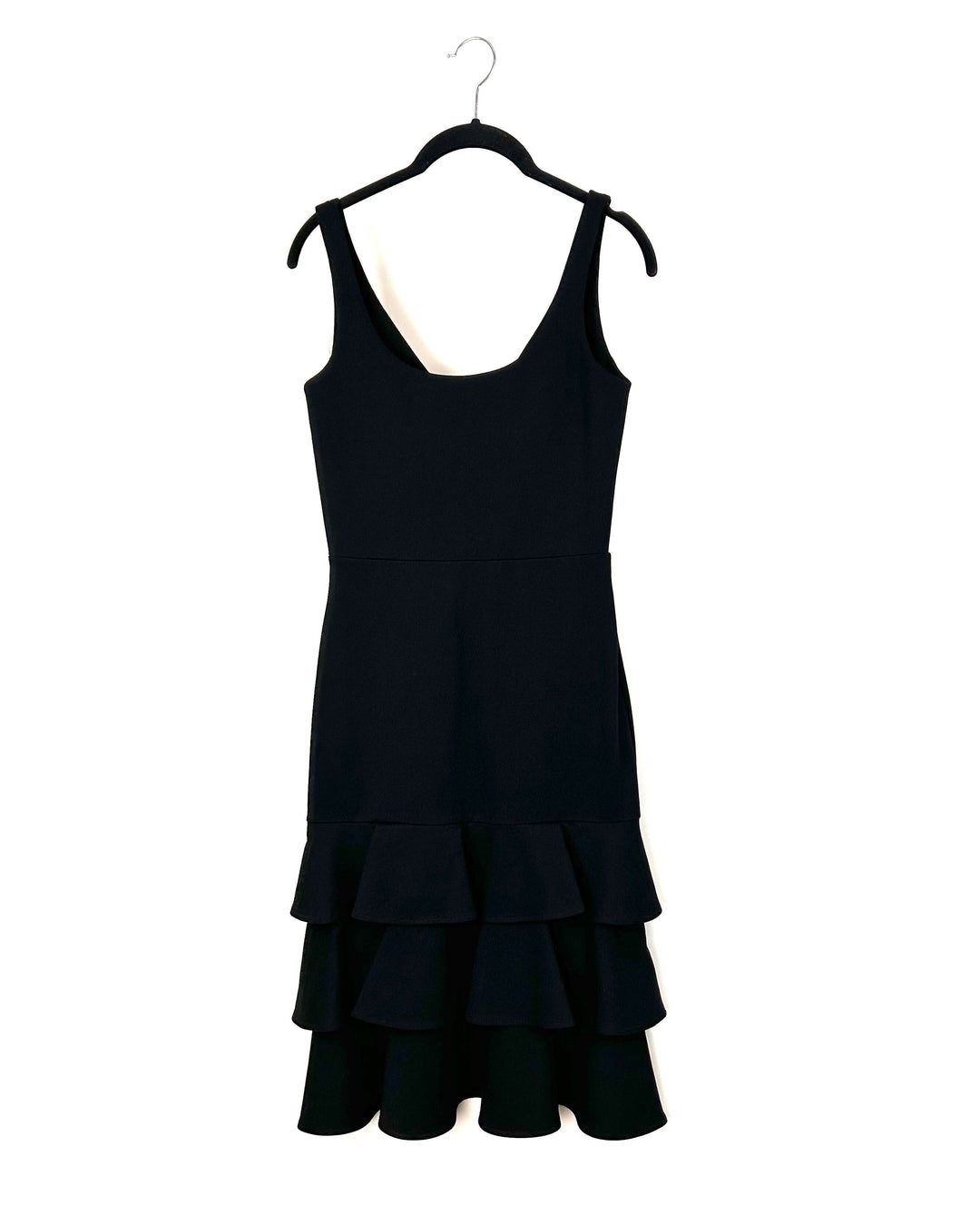 Black Ruffle Hem Dress - Size 4/6