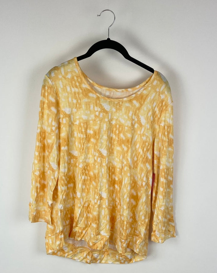 3/4 Length Yellow Lounge Top - Small & 1X