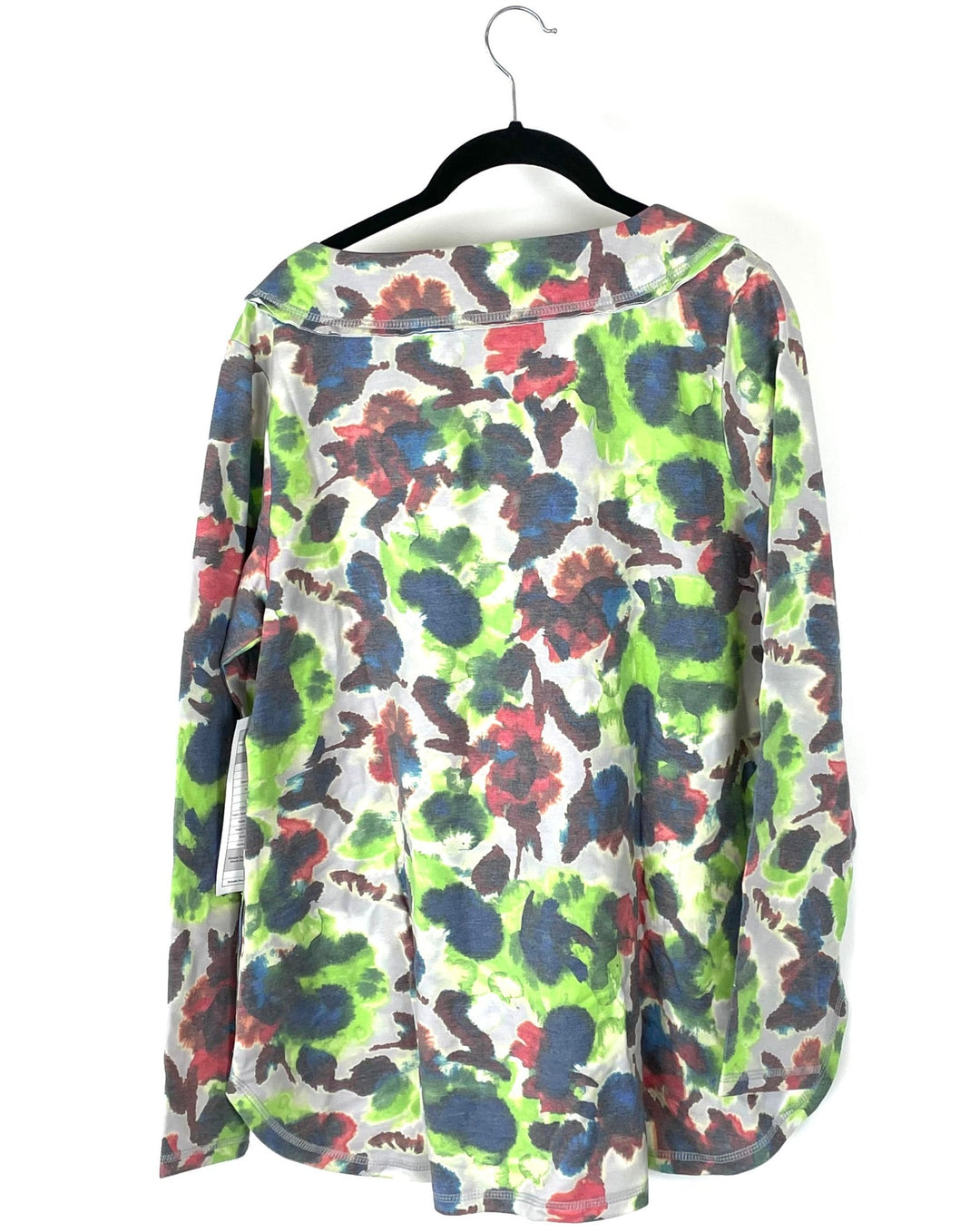 Green Printed Heavy Long-sleeve Top - Size 6-8