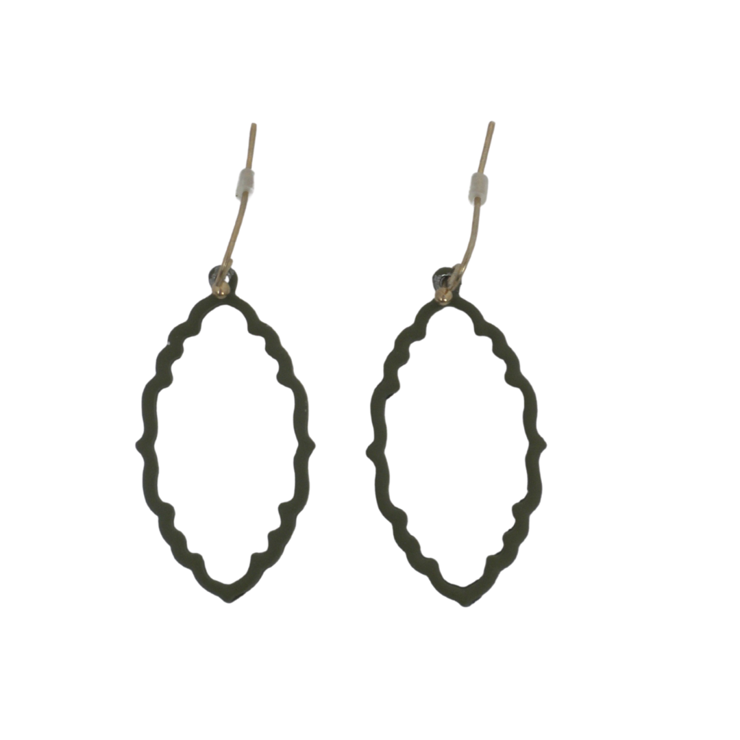 Olive Green Leaf Earrings - The Fashion Foundation - {{ discount designer}}