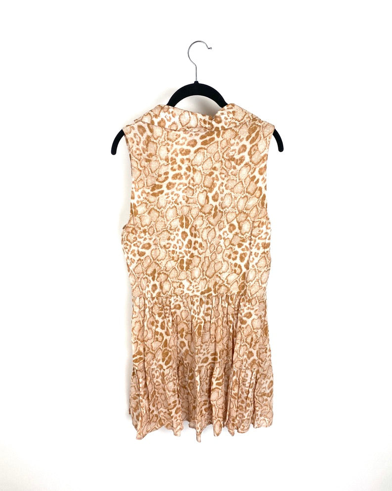 Tan Animal Print Dress - Small