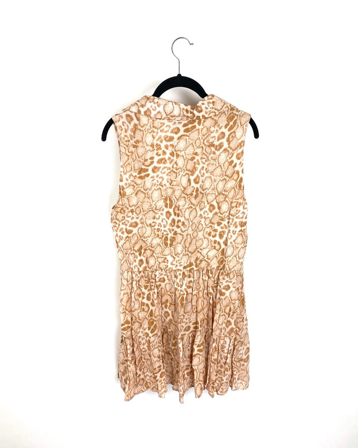 Tan Animal Print Dress - Small