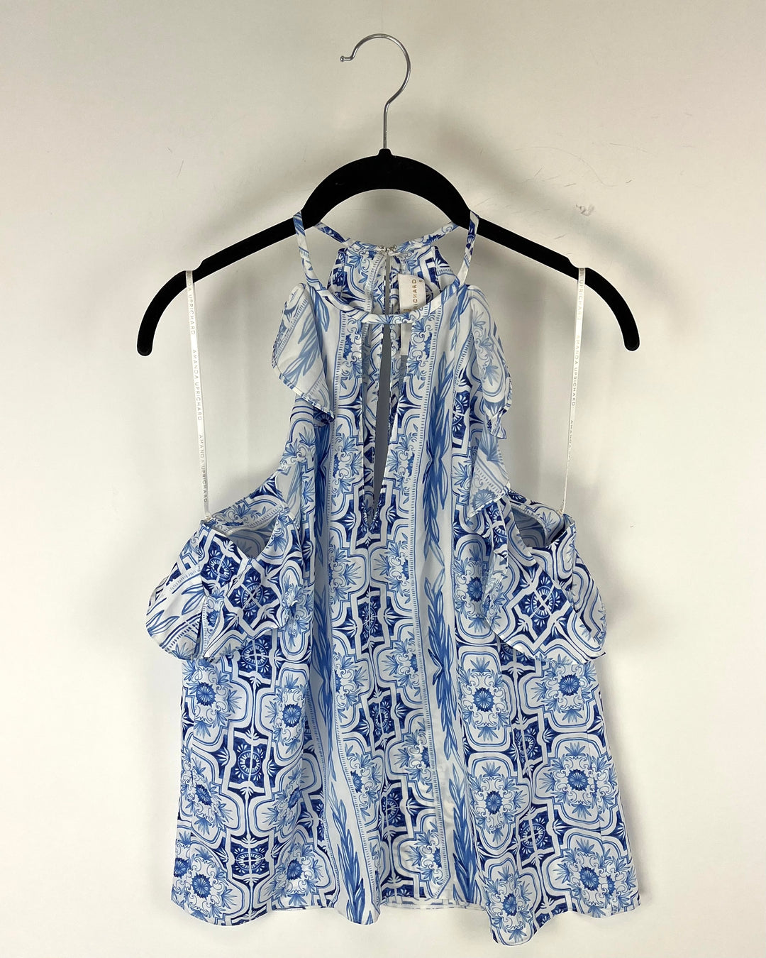 Blue And White Printed Blouse - Size 4-6