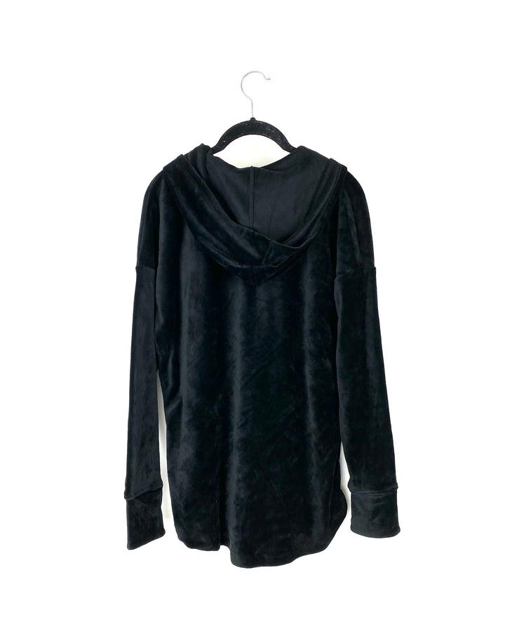 Black Fleece Zip Up Hoodie- Small/Medium