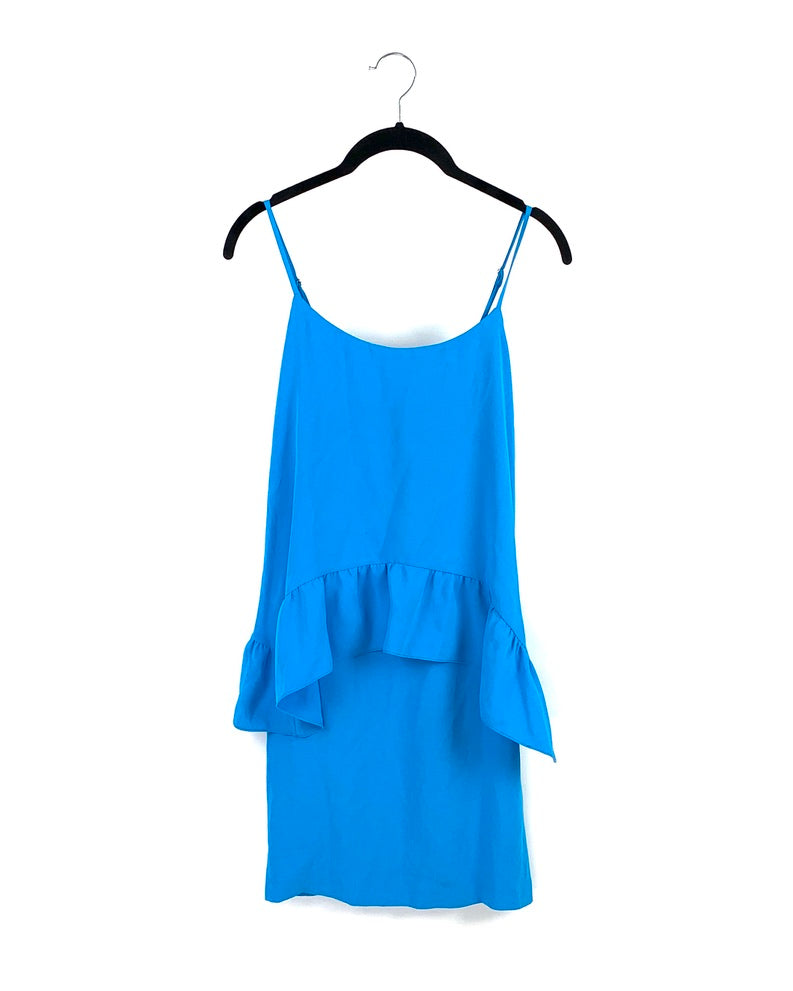 Bright Blue Ruffle Dress - Small