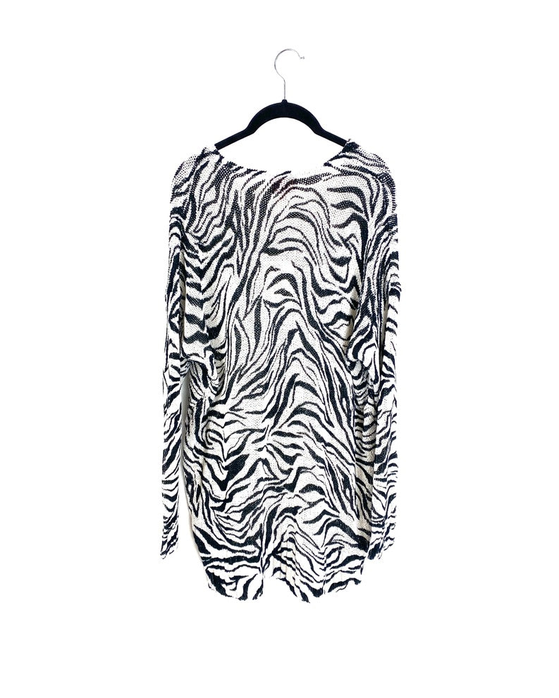 Zebra Print Knit Sweater - Extra Small and Medium