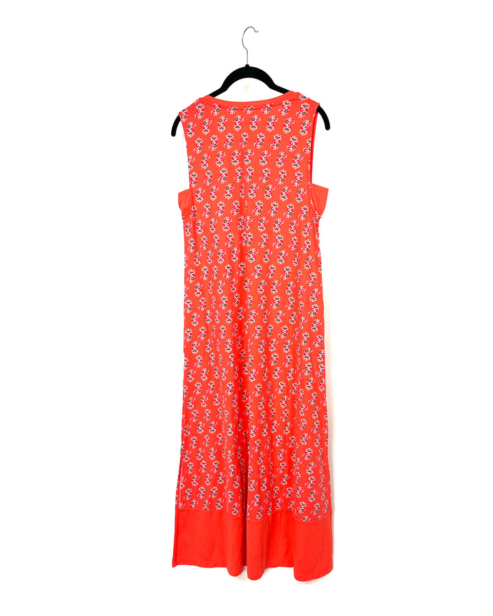Coral Floral Dress - Small/Medium