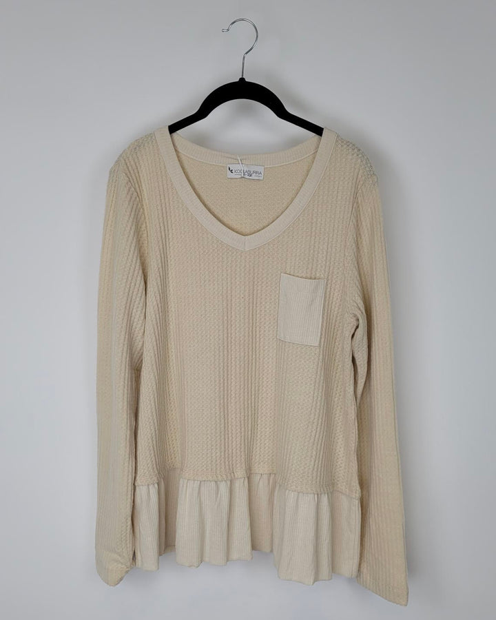 Cream Long Sleeve Top - Small