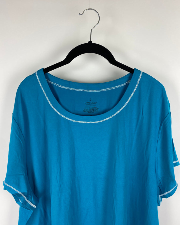 Teal Short Sleeve Top - Size 1X