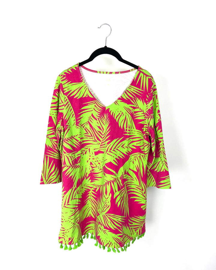 Tropical Top With Tassel Trim - Small/ Medium and Large/Extra Large