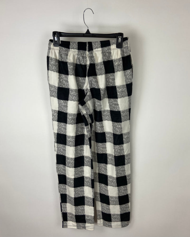 Black And White Plaid Pajama Pants - Small