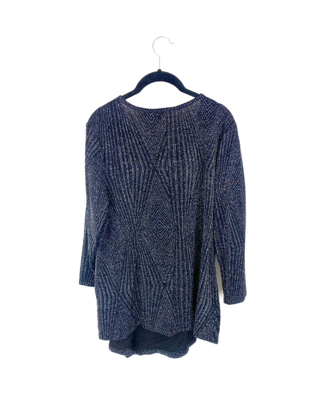 Black and Silver Metallic Rouched Top - Large/Extra Large