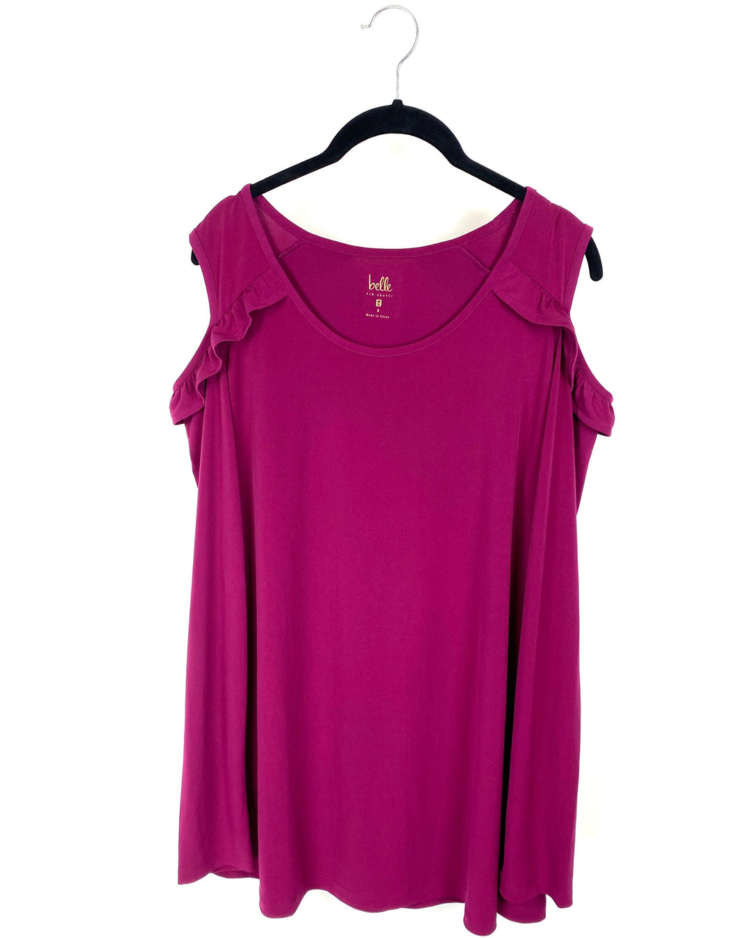 Purple Cutout Shoulder Top - Small/Medium