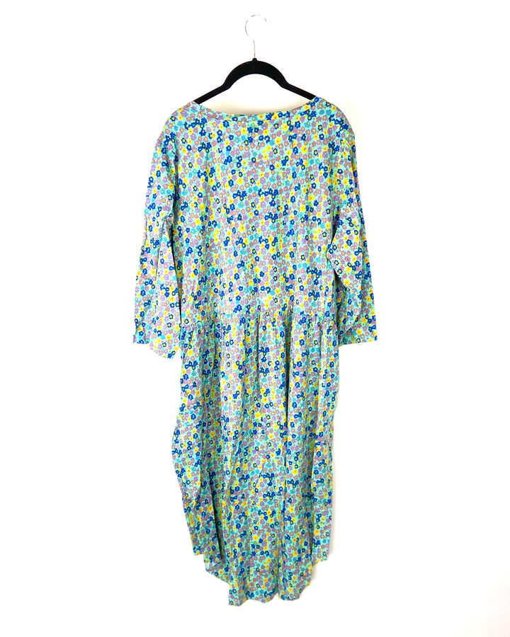 3/4 Sleeve Floral Midi Dress - Size 6/8