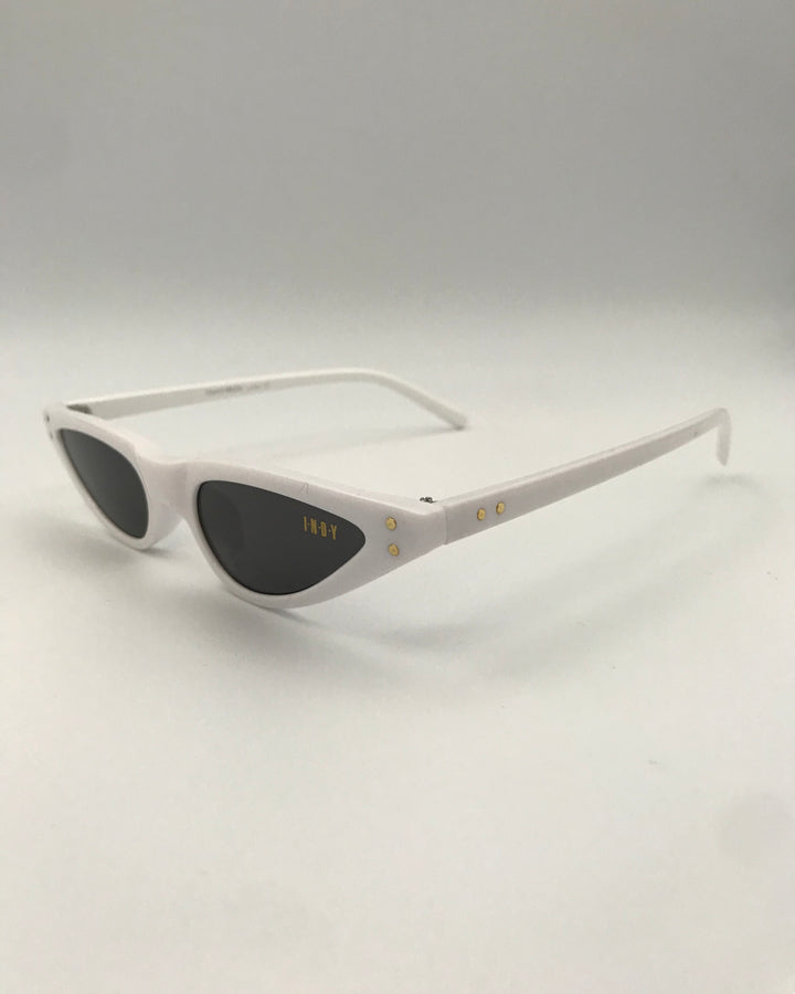 White and Black Slim Lens Sunglasses