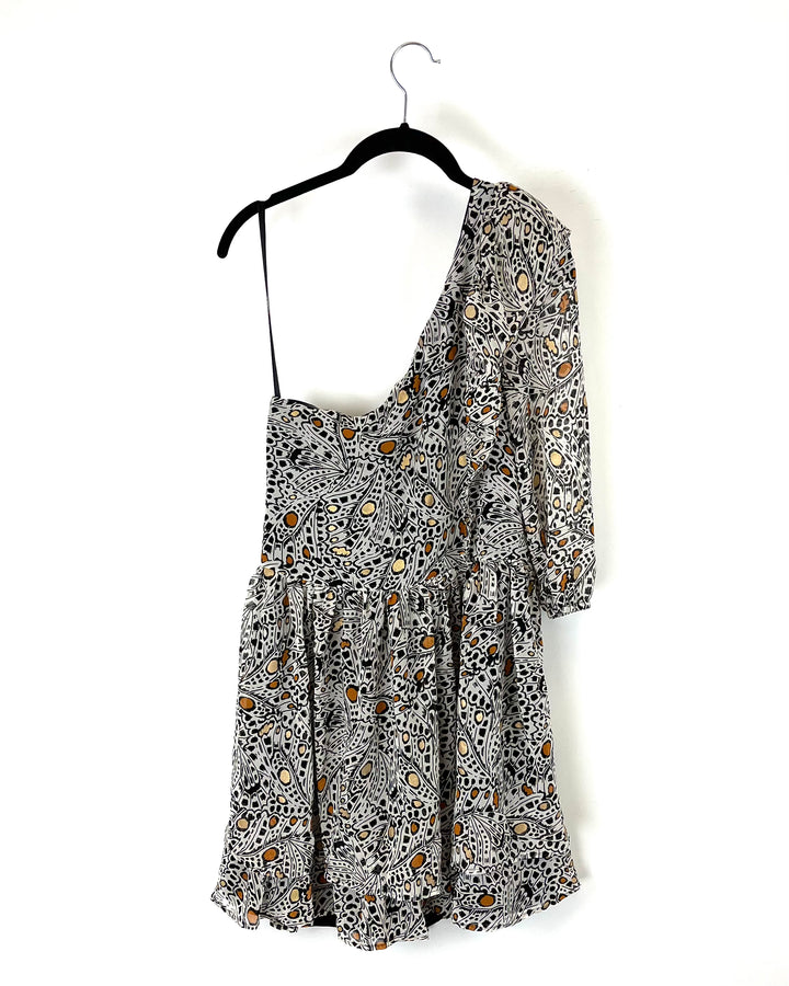 Printed One Shoulder Dress - Size 00-18