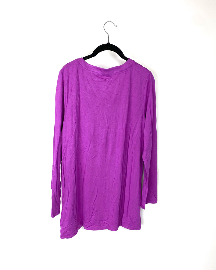 Long Sleeve Purple Cardigan - Small