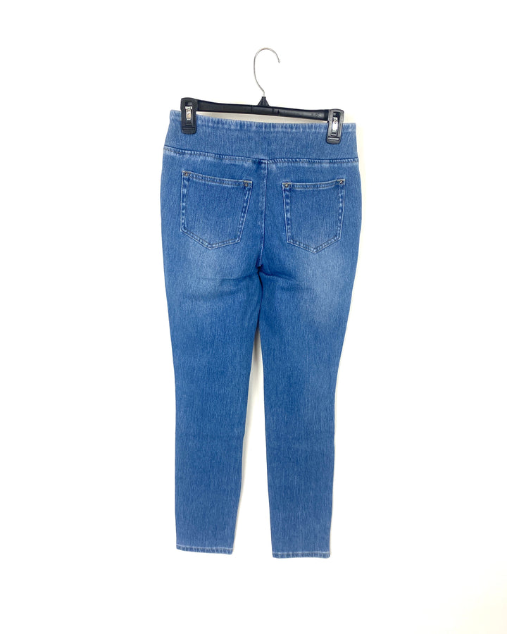 Straight Blue Wash Jeans  - Size 6/8P