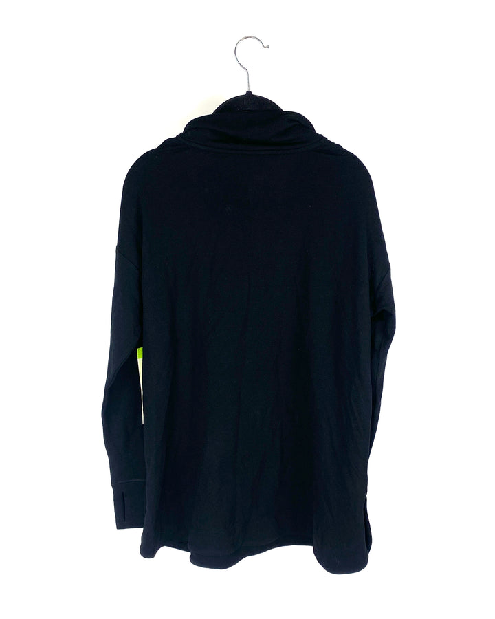 Black Half Zip Top  - Small