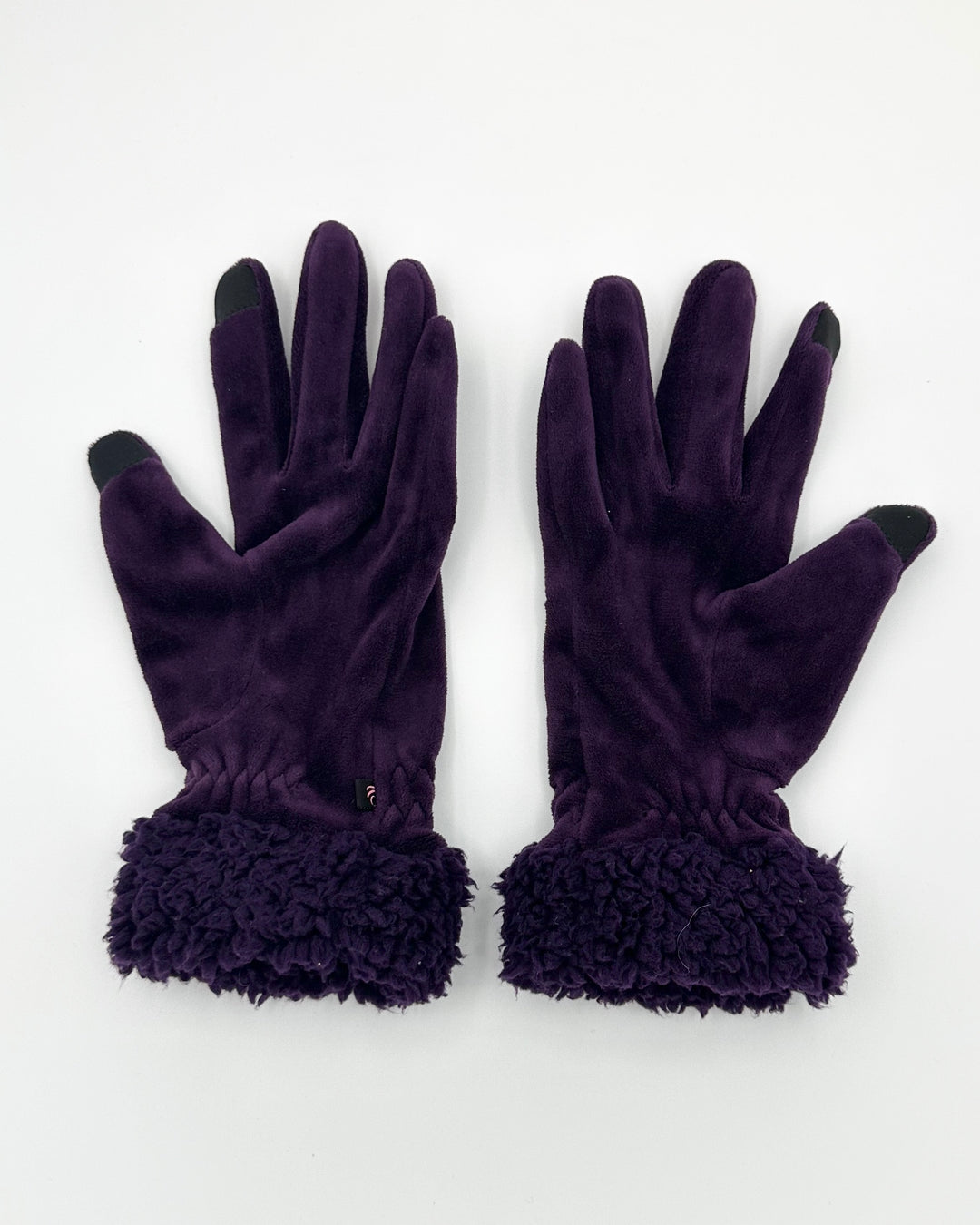Purple Plush Velour Gloves - Small