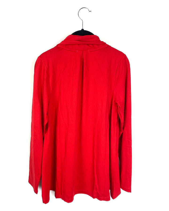 Red Long Sleeve Cardigan - Size 6-8