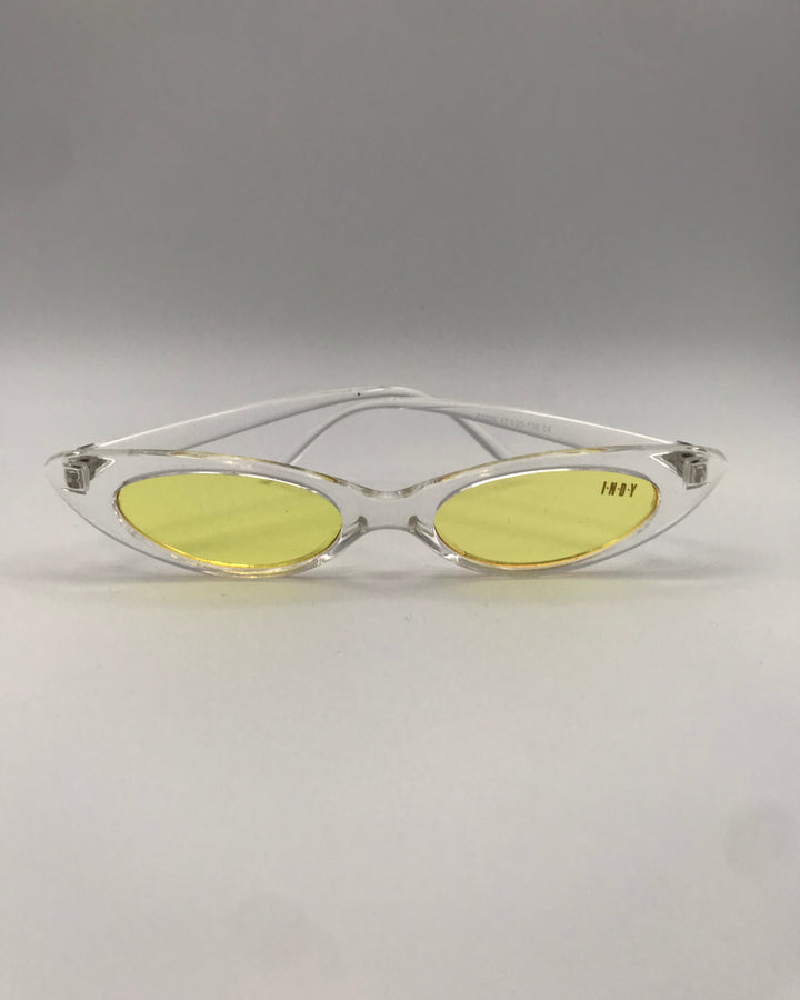 Translucent and Yellow Slim Lens Sunglasses