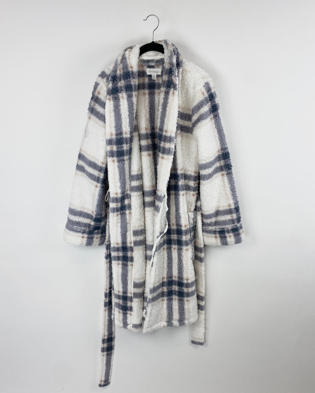 Grey And White Stripe Robe - Small
