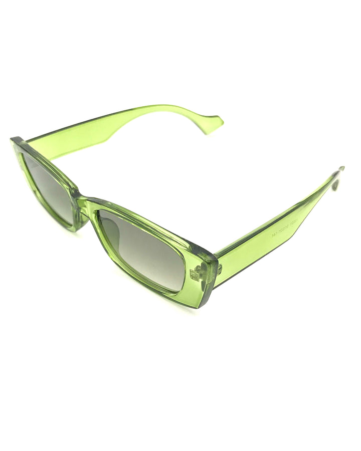 Green Translucent Rectangular Sunglasses