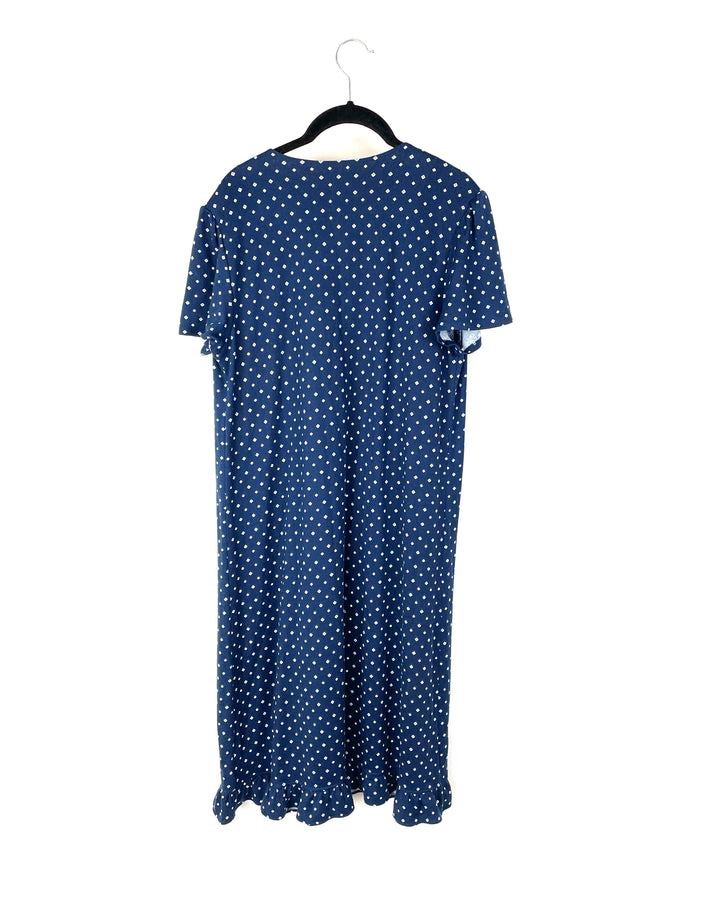 Navy Blue Diamond Print Nightgown - Medium