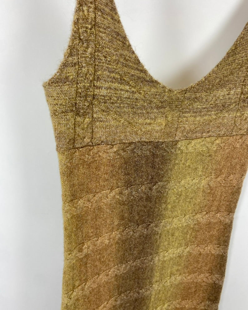 Tan Sleeveless Sweater Dress - Small And Large