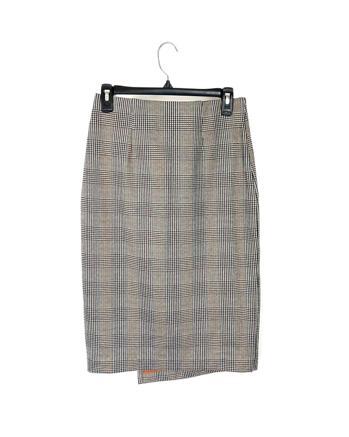 Plaid Midi Skirt - Small