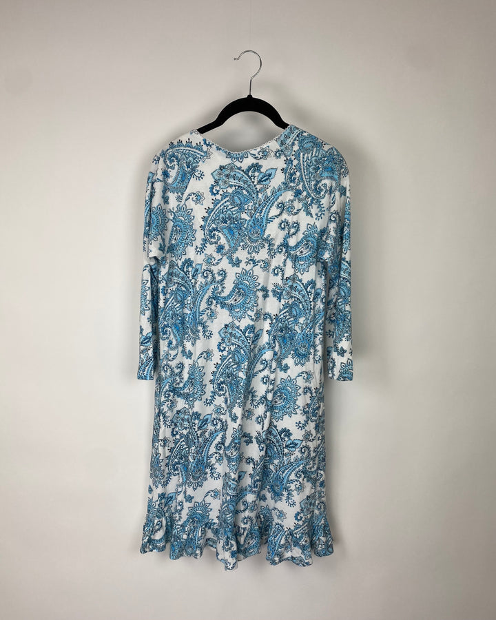 Floral Paisley Pattern Night Gown - Extra Small
