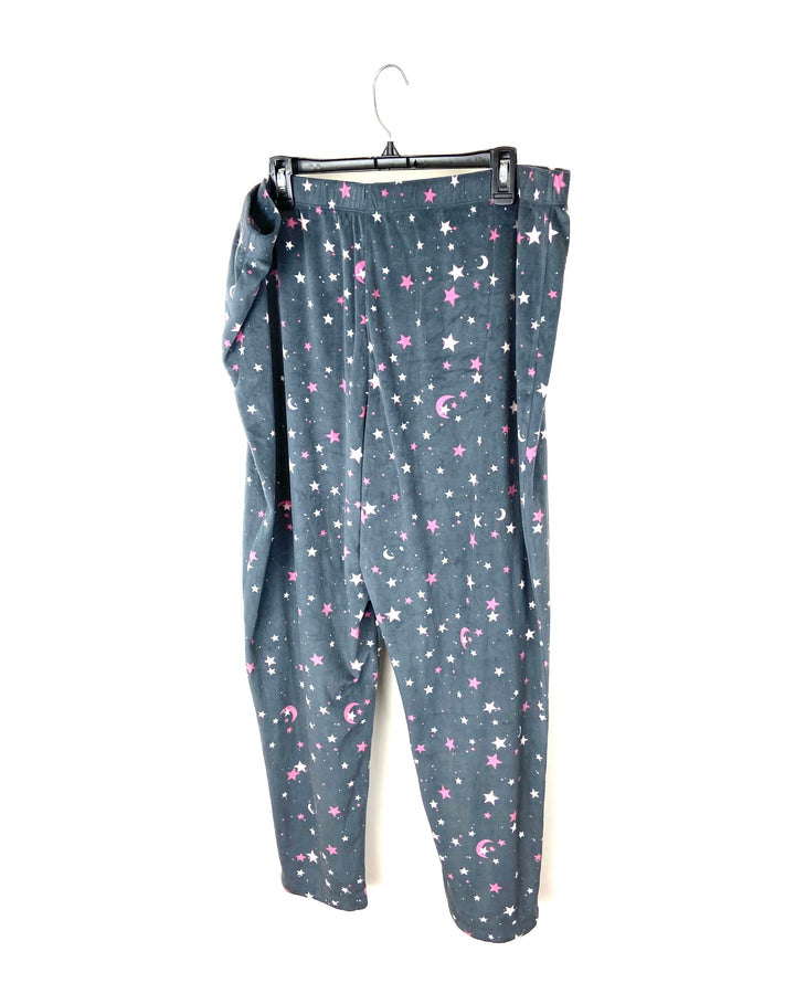 Grey Star and Moon Pajama Pants - 2X