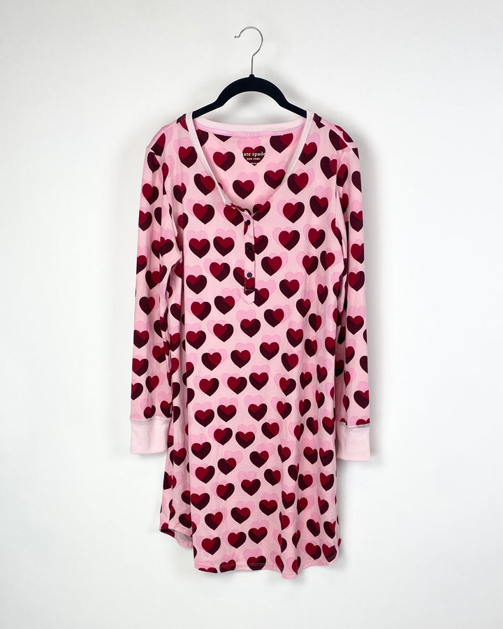 Soft Pink Heart Nightgown -Small
